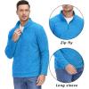 imageTACVASEN Mens Quarter Zip Sweatshirt Long Sleeve Pullover 14 Zip Up Golf Shirt for Men Winter Fleece Lined Thermal SweaterSee Blue