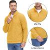 imageTACVASEN Mens Quarter Zip Sweatshirt Long Sleeve Pullover 14 Zip Up Golf Shirt for Men Winter Fleece Lined Thermal SweaterTurmeric