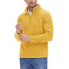 imageTACVASEN Mens Quarter Zip Sweatshirt Long Sleeve Pullover 14 Zip Up Golf Shirt for Men Winter Fleece Lined Thermal SweaterTurmeric