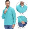 imageTACVASEN Mens Quarter Zip Sweatshirt Long Sleeve Pullover 14 Zip Up Golf Shirt for Men Winter Fleece Lined Thermal SweaterWater Blue