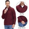 imageTACVASEN Mens Quarter Zip Sweatshirt Long Sleeve Pullover 14 Zip Up Golf Shirt for Men Winter Fleece Lined Thermal SweaterWine Red