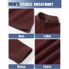 imageTACVASEN Mens Quarter Zip Sweatshirt Long Sleeve Pullover 14 Zip Up Golf Shirt for Men Winter Fleece Lined Thermal SweaterWine Red