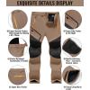 imageTACVASEN Mens Snow Ski Pants Fleece Lined Winter Hiking Pants Waterproof Insulated Pants Snowboard Work OutdoorLight Brown