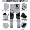 imageTACVASEN Mens Snow Ski Pants Fleece Lined Winter Hiking Pants Waterproof Insulated Pants Snowboard Work OutdoorLight Grey