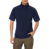 imageTACVASEN Mens Summer Short Sleeve TShirt for Men Military Tactical Combat Shirt with Zipper Pockets Navy S