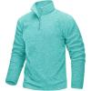 imageTACVASEN Mens Quarter Zip Sweatshirt Long Sleeve Pullover 14 Zip Up Golf Shirt for Men Winter Fleece Lined Thermal SweaterWater Blue