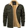 imageTACVASEN Mens Winter Jacket Sherpa Fleece Lined Cargo Coat Warm Thick Trucker Jacket with Multi PocketsArmy Green