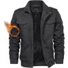 imageTACVASEN Mens Winter JacketFleece Cotton Military Coat Thicken Casual Cargo Bomber Jacket02 Grey