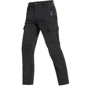 imageTACVASEN Mens Cargo Pants 5 Pockets Water Resistant Lightweight Quick Dry Ripstop Stretch Pants for Hiking Work TravelBlack