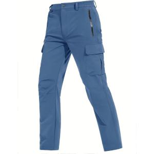 imageTACVASEN Mens Cargo Pants 5 Pockets Water Resistant Lightweight Quick Dry Ripstop Stretch Pants for Hiking Work TravelBlue Grey