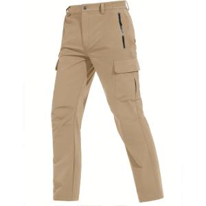 imageTACVASEN Mens Cargo Pants 5 Pockets Water Resistant Lightweight Quick Dry Ripstop Stretch Pants for Hiking Work TravelKhaki