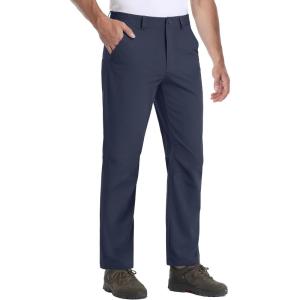 imageTACVASEN Mens Hiking Pants Stretch Lightweight Water Resistant Quick Dry Straight Fit Slacks Dress Work Casual PantsNavy