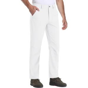 imageTACVASEN Mens Hiking Pants Stretch Lightweight Water Resistant Quick Dry Straight Fit Slacks Dress Work Casual PantsWhite