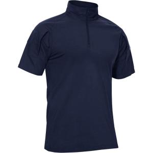 imageTACVASEN Mens Summer Short Sleeve TShirt for Men Military Tactical Combat Shirt with Zipper Pockets Navy S