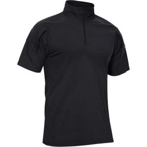 imageTACVASEN Mens Summer Short Sleeve Tactical Military Shirt for Men Combat Paintball Airsoft Shirt with 14 Zipper Black M