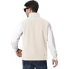 imageTACVASEN Mens Fleece Vest Zip Up Lightweight Vests Outerwear with Pockets Winter Warm Sleeveless Jacket for Hiking GolfBeigewhite