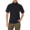 imageTACVASEN Mens Summer Short Sleeve Tactical Military Shirt for Men Combat Paintball Airsoft Shirt with 14 Zipper Black 2XL