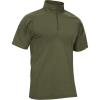 imageTACVASEN Mens Tactical Military Combat TShirt 14 Zip Short Sleeve Shirt Slim Fit Shirts Men Army Green L