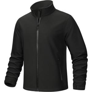 imageTACVASEN Mens Fleece Softshell Jackets Waterproof Winter Coats Warm Fleece Lined Tactical Jacket Windproof Zip PocketsBlack