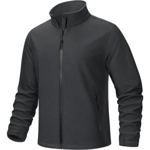 imageTACVASEN Mens Fleece Softshell Jackets Waterproof Winter Coats Warm Fleece Lined Tactical Jacket Windproof Zip PocketsDarkgrey