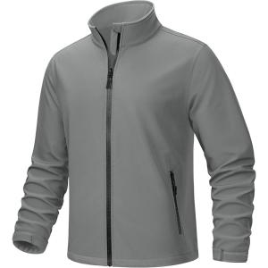 imageTACVASEN Mens Fleece Softshell Jackets Waterproof Winter Coats Warm Fleece Lined Tactical Jacket Windproof Zip PocketsLightgrey