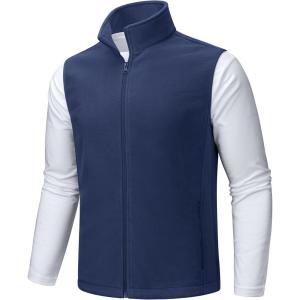 imageTACVASEN Mens Fleece Vest Zip Up Lightweight Vests Outerwear with Pockets Winter Warm Sleeveless Jacket for Hiking GolfRoyalblue