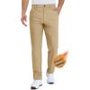 imageTACVASEN Winter Golf Pants for Men Fleece Lined Work Business Casual Dress Slacks Water Resistant Stretch Warm TrousersKhaki
