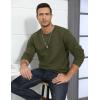 imageTACVASEN Mens Crewneck Sweatshirt Warm Sherpa Lined Sweatshirts Heavyweight Long Sleeve Underwear Winter Fleece PulloverArmy Green