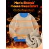 imageTACVASEN Mens Crewneck Sweatshirt Warm Sherpa Lined Sweatshirts Heavyweight Long Sleeve Underwear Winter Fleece PulloverAzure
