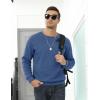 imageTACVASEN Mens Crewneck Sweatshirt Warm Sherpa Lined Sweatshirts Heavyweight Long Sleeve Underwear Winter Fleece PulloverBlue Grey