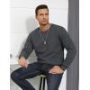imageTACVASEN Mens Crewneck Sweatshirt Warm Sherpa Lined Sweatshirts Heavyweight Long Sleeve Underwear Winter Fleece PulloverDark Grey