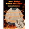imageTACVASEN Mens Crewneck Sweatshirt Warm Sherpa Lined Sweatshirts Heavyweight Long Sleeve Underwear Winter Fleece PulloverDark Grey