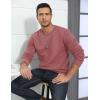 imageTACVASEN Mens Crewneck Sweatshirt Warm Sherpa Lined Sweatshirts Heavyweight Long Sleeve Underwear Winter Fleece PulloverGrey Pink