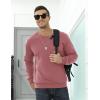 imageTACVASEN Mens Crewneck Sweatshirt Warm Sherpa Lined Sweatshirts Heavyweight Long Sleeve Underwear Winter Fleece PulloverGrey Pink