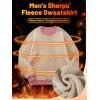 imageTACVASEN Mens Crewneck Sweatshirt Warm Sherpa Lined Sweatshirts Heavyweight Long Sleeve Underwear Winter Fleece PulloverGrey Pink