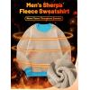 imageTACVASEN Mens Crewneck Sweatshirt Warm Sherpa Lined Sweatshirts Heavyweight Long Sleeve Underwear Winter Fleece PulloverIce Blue