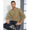 imageTACVASEN Mens Crewneck Sweatshirt Warm Sherpa Lined Sweatshirts Heavyweight Long Sleeve Underwear Winter Fleece PulloverKhaki