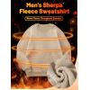 imageTACVASEN Mens Crewneck Sweatshirt Warm Sherpa Lined Sweatshirts Heavyweight Long Sleeve Underwear Winter Fleece PulloverKhaki