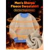 imageTACVASEN Mens Crewneck Sweatshirt Warm Sherpa Lined Sweatshirts Heavyweight Long Sleeve Underwear Winter Fleece PulloverLight Blue