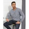 imageTACVASEN Mens Crewneck Sweatshirt Warm Sherpa Lined Sweatshirts Heavyweight Long Sleeve Underwear Winter Fleece PulloverLight Grey
