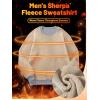 imageTACVASEN Mens Crewneck Sweatshirt Warm Sherpa Lined Sweatshirts Heavyweight Long Sleeve Underwear Winter Fleece PulloverLight Grey