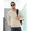 imageTACVASEN Mens Crewneck Sweatshirt Warm Sherpa Lined Sweatshirts Heavyweight Long Sleeve Underwear Winter Fleece PulloverLight Khaki