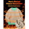imageTACVASEN Mens Crewneck Sweatshirt Warm Sherpa Lined Sweatshirts Heavyweight Long Sleeve Underwear Winter Fleece PulloverMint Green