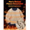 imageTACVASEN Mens Crewneck Sweatshirt Warm Sherpa Lined Sweatshirts Heavyweight Long Sleeve Underwear Winter Fleece PulloverNavy
