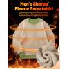 imageTACVASEN Mens Crewneck Sweatshirt Warm Sherpa Lined Sweatshirts Heavyweight Long Sleeve Underwear Winter Fleece PulloverOlive Green