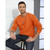 imageTACVASEN Mens Crewneck Sweatshirt Warm Sherpa Lined Sweatshirts Heavyweight Long Sleeve Underwear Winter Fleece PulloverOrange