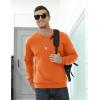 imageTACVASEN Mens Crewneck Sweatshirt Warm Sherpa Lined Sweatshirts Heavyweight Long Sleeve Underwear Winter Fleece PulloverOrange