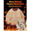 imageTACVASEN Mens Crewneck Sweatshirt Warm Sherpa Lined Sweatshirts Heavyweight Long Sleeve Underwear Winter Fleece PulloverOrange Red