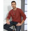 imageTACVASEN Mens Crewneck Sweatshirt Warm Sherpa Lined Sweatshirts Heavyweight Long Sleeve Underwear Winter Fleece PulloverOrange Red