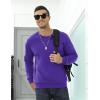 imageTACVASEN Mens Crewneck Sweatshirt Warm Sherpa Lined Sweatshirts Heavyweight Long Sleeve Underwear Winter Fleece PulloverPurple